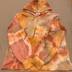 Pink Lily - Find Time Away Tie Dye Rust Pullover - Small